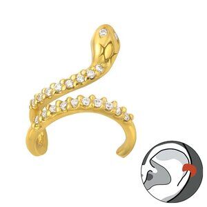 14k Gold Vermeil Snake Ear Cuff​